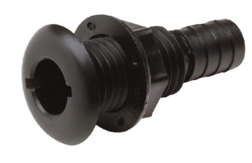 Seachoice 50-18151 3/4" Black Plastic Thru-Hull w/Broad Flange