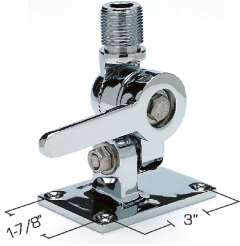 Seachoice 19521 4-Way Antenna Ratchet Mount - Chrome Plated Brass