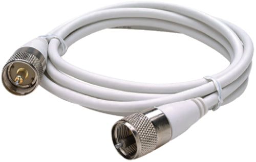 Seachoice 19781 5' RG58U White Coaxial Antenna Cable Assembly, Includes PL259 Fittings on Both Ends
