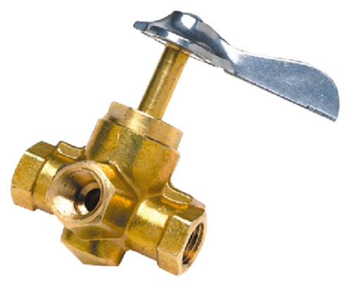 Seachoice 20751 Brass Three Way Fuel Line Valve