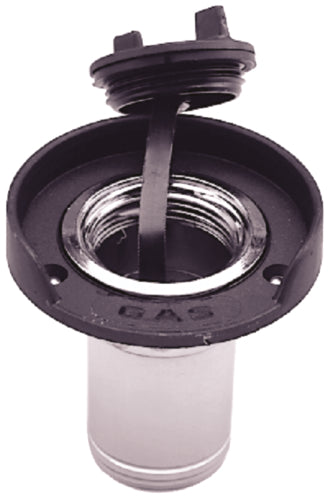 Seachoice 32011 Chrome Plated Zinc Gas Deck Fill With Cap (Strap Tether) For 1-1/2" Hose