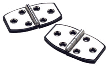 Seachoice 34151 (2) 2-7/8" x 1-1/2" Polished Stainless Steel Utility Hinges with Black Nylon Base Plate