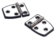 Seachoice 34351 SeaChoice 50-34351 (2) 2-1/4" x 1-1/2" Polished Stainless Steel 3/4" Short Side Hinges with Black Nylon Base Plate