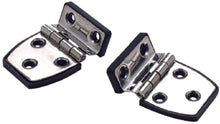 Seachoice 34471 SeaChoice 50-34471 (2) 2-1/4" x 1-1/2" Polished Stainless Steel Offset Short Side Hinges with Black Nylon Base Plate
