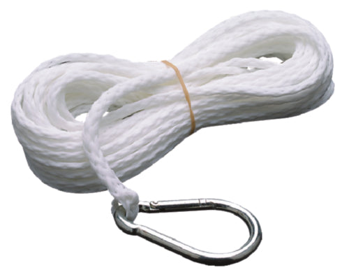 Seachoice 40201 Hollow Braid Polypropylene Anchor Line, White, 1/4" x 50' 