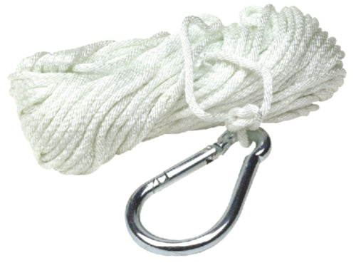 Seachoice 40221 Solid Braid Nylon Anchor Line - White, 3/16" x 100'