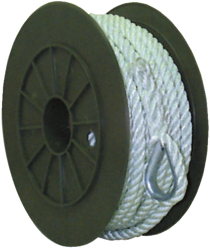 Seachoice 40731 3-Strand Twisted Nylon Anchor Line - White, 1/2" x 100' 