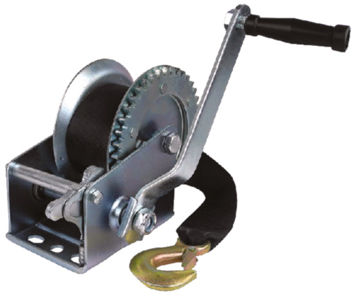Seachoice 52191 1,200 Lb. Manual Trailer Winch, 1-Speed, 25-Ft. Strap w/Snap Hook