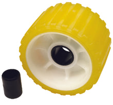 Seachoice 56540 Non-Marking TP Yellow Rubber Ribbed Roller 5" D x 3" W With 1-1/8" ID Hole