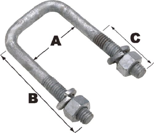 Seachoice 57231 Sq U-Bolt-3 1/16X4 5/16