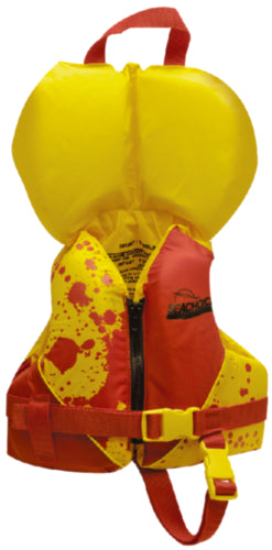 Seachoice 86100 Type ll  Deluxe Childrens Vest  - Infant, Red/Yellow Life Vest With Pop-Up Pillow