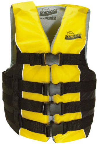 Seachoice 50-86430 Deluxe 4-Belt Ski Vest - Yellow/Black, XXL/XXXL