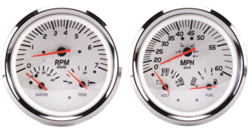 Seastar 21000P Sierra 21000P White Series Multi-Function Gauge Kit, Mercury / Yamaha