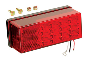 Wesbar 3" x 8" Waterproof LED 8-Function, Left/Roadside Tail Light