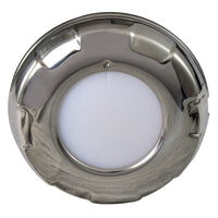 Lumitec Aurora - LED Dome Light - Polished SS Finish - 2-Color White/Blue Dimming