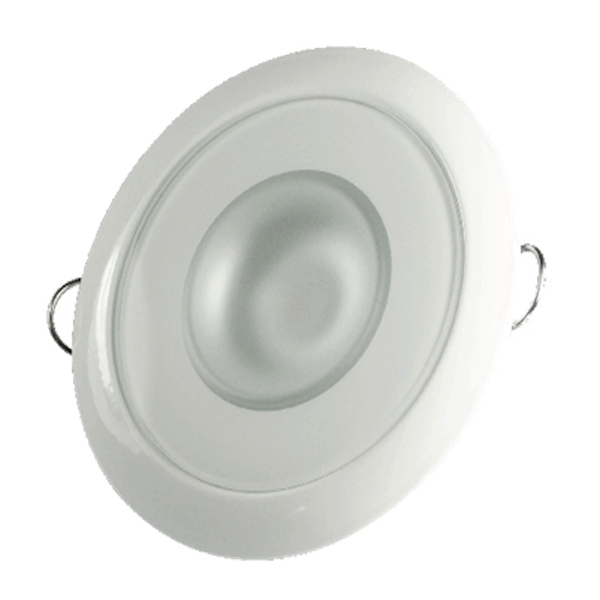 Lumitec Mirage - Flush Mount Down Light - Glass Finish/White Bezel - 3-Color Red/Blue Non-Dimming w/White Dimming