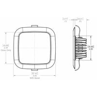 Lumitec Square Mirage Down Light - White Dimming, Red/Blue Non-Dimming - Glass Housing - No Bezel