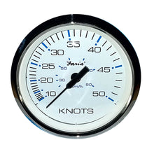 Faria 4&quot; Speedometer 50 Knot Chesapeake White Stainless Steel Bezel