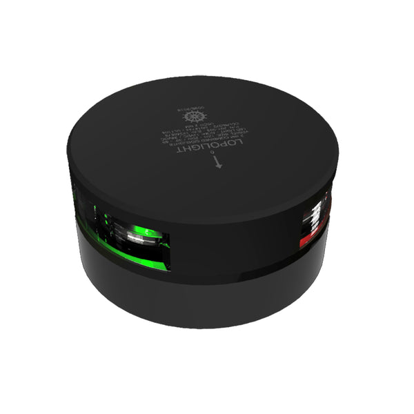 Lopolight Combined Starboard &amp; Port Sidelight - Single - 2nm - Black Housing - Horizontal Mount