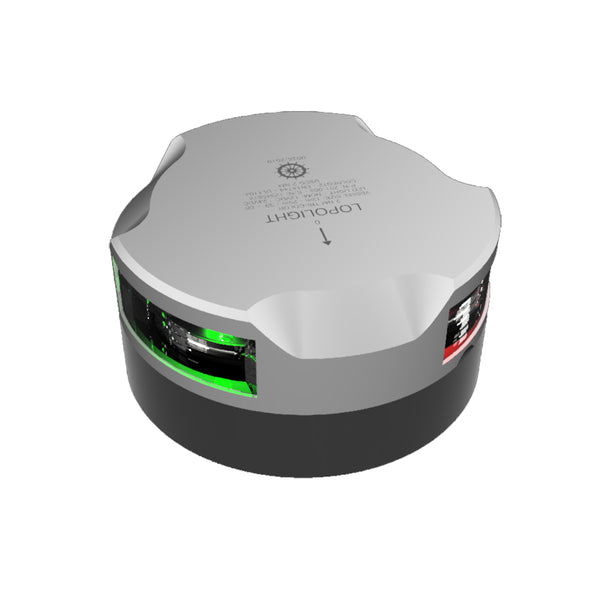 Lopolight Tri-Color Navigation Light - 2nm/112.5° + 112.5° - Silver Housing - Single - Horizontal Mount