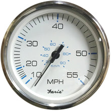 Faria Chesapeake White SS 5&quot; Speedometer 55 MPH (Mechanical)