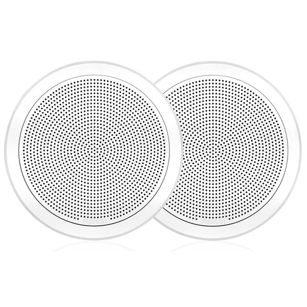 FUSION FM-F77RW FM Series 7.7" Flush Mount Round Marine Speakers - White Grill - 200W