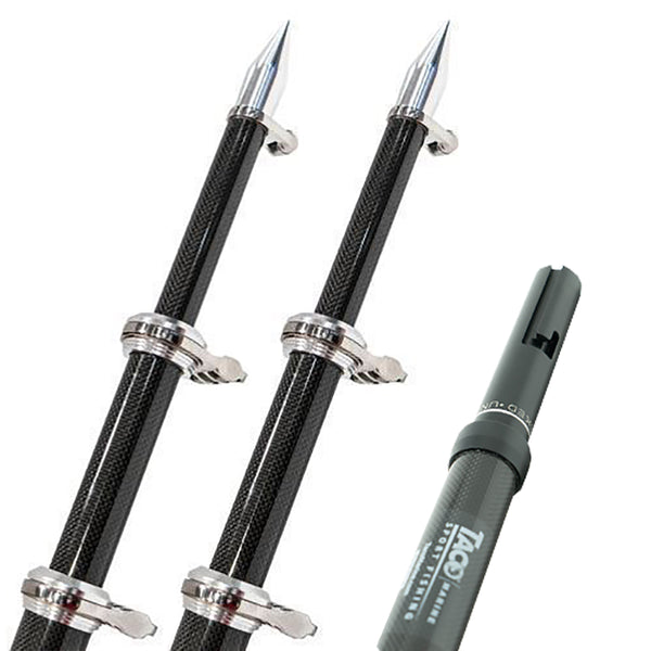 TACO 24' Carbon Fiber Twist &amp; Lock Outrigger Poles f/GS-450, GS-500 &amp; GS-1000 Bases - Black