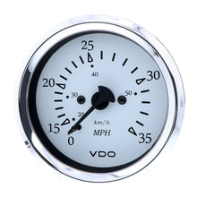VDO Cockpit Marine 85MM (3-3/8&quot;) Pitot Speedometer - 0 to 35 MPH - White Dial/Chrome Bezel