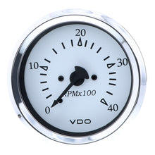 VDO Cockpit Marine 85MM (3-3/8&quot;) Diesel Tachometer - 4000 RPM - White Dial/Chrome Bezel