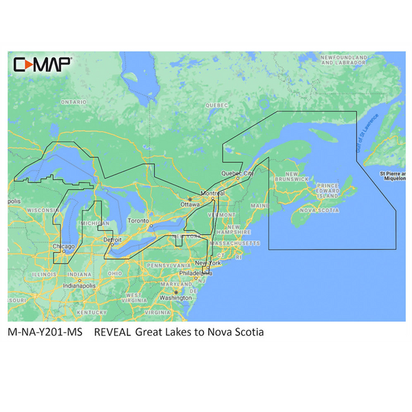 C-MAP M-NA-Y201-MS Great Lakes To Nova Scotia REVEAL&trade; Coastal Chart