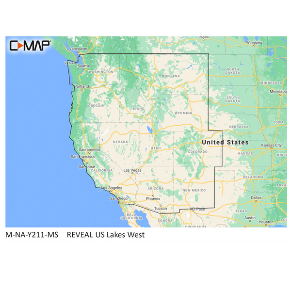 C-MAP M-NA-Y211-MS US Lakes West REVEAL&trade; Inland Chart