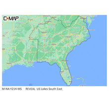 C-MAP M-NA-Y214-MS US Lakes South East REVEAL&trade; Inland Chart