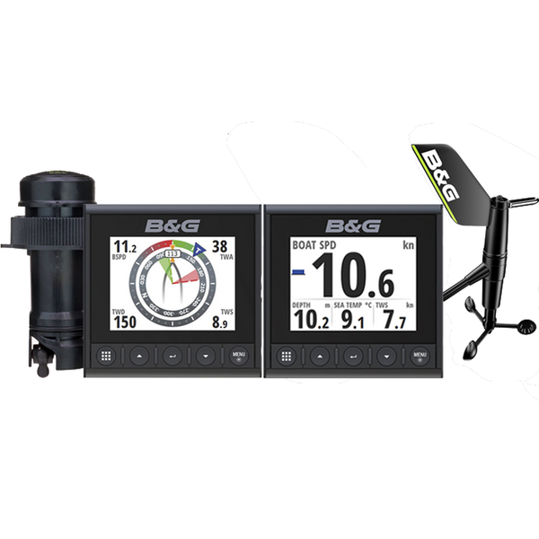 B&amp;G Triton2 Speed, Depth &amp; Wireless Wind System Pack - 2 Triton&sup2; 4.1" Color Display, DST810 Transducer, WS320 Wireless Wind Sensor &amp; NMEA2000 Starter Kit