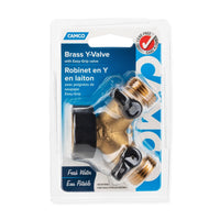 Camco 20123 Brass Y Valve, Fresh Water Hose Shut-Off