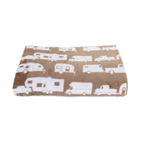 Camco 53126 Queen Fleece Blanket, Greige RV Print