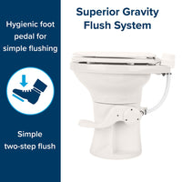 Camco 41715 High Profile Ceramic RV Toilet, Bone