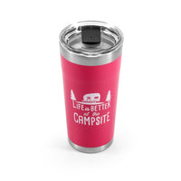 Camco 20 oz Insulated Tumbler, Coral Pink Campsite