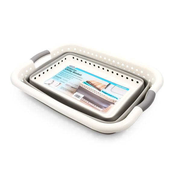 Camco 51903 Collapsible Utility Basket 18x24 White/Gray