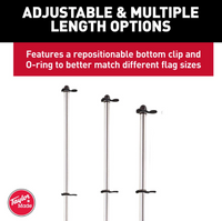 Taylor Made 18in Aluminum Boat Flag Pole for Rod Holder