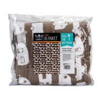 Camco 53126 Queen Fleece Blanket, Greige RV Print