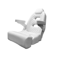 TACO Baja Sport White Vinyl Helm Seat with Armrests
