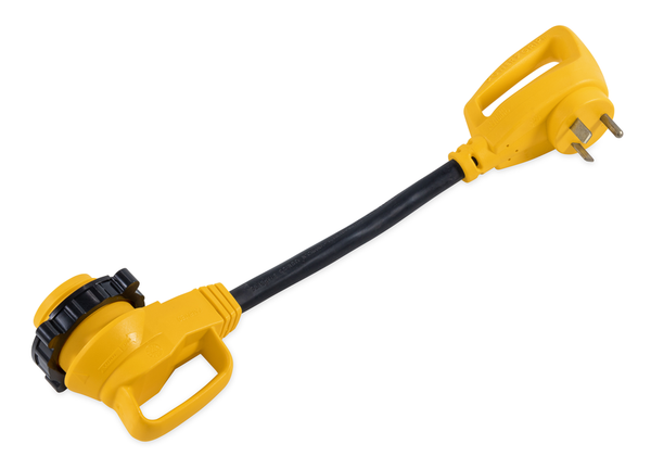 Camco 55522 PowerGrip 30A 90-Degree Locking Adapter