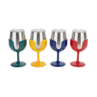 Camco Stainless Wine Tumblers, 8 oz Insulated 4-Pack