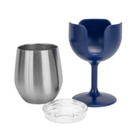 Camco Stainless Wine Tumblers, 8 oz Insulated 4-Pack