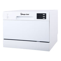 Magic Chef MCSCD6W5 Countertop Dishwasher, 6 Settings