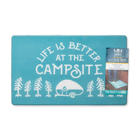 Camco Campsite Anti-Fatigue Kitchen Mat, Teal 30x18