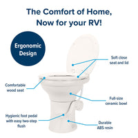 Camco 41715 High Profile Ceramic RV Toilet, Bone