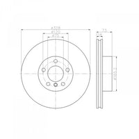 Hella 355119531 Vented Brake Rotor | 328mm 5x120