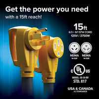 Camco 55194 PowerGrip 50-Amp 15 ft RV Power Cord