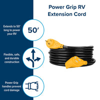 Camco PowerGrip 50 ft 30 Amp RV Power Cord | 55197